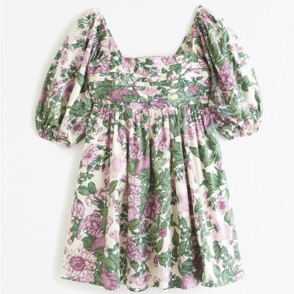Abercrombie Emerson Poplin Puff Sleeve Mini Dress